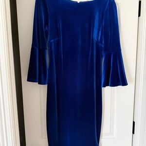 Elegant Blue Velvet Dress